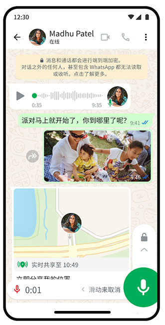 WhatsApp 应用界面